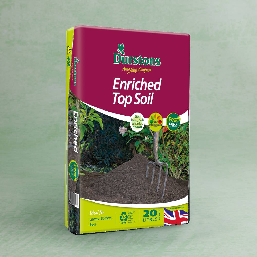 Durstons Peat-Free Enriched Top Soil, 20Ltr