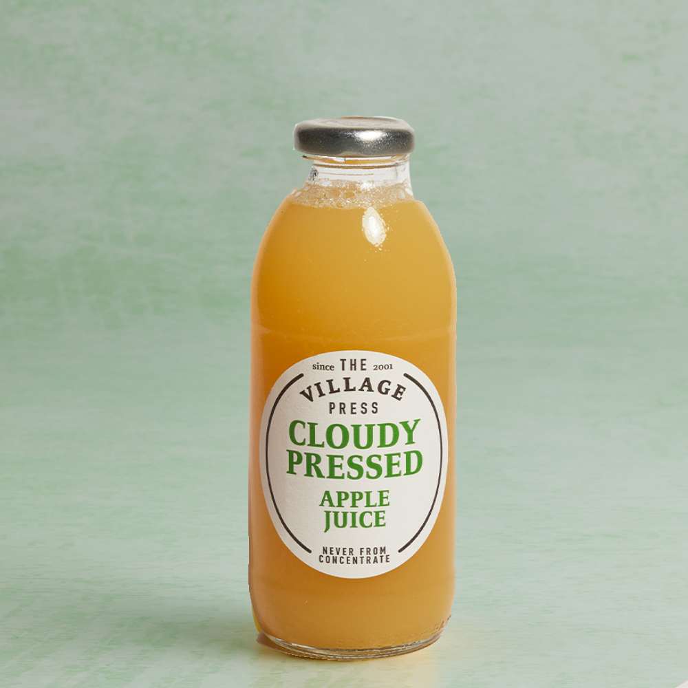 The Village Press Cloudy Pressed Apple Juice in Glass, 500ml