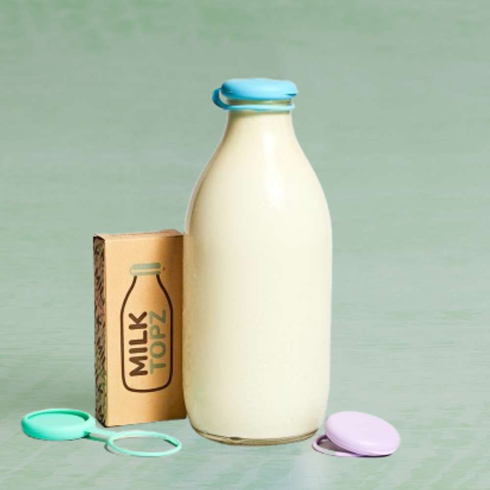 Milk Topz/ Moopops Reusable Bottle Tops, 3 Pack