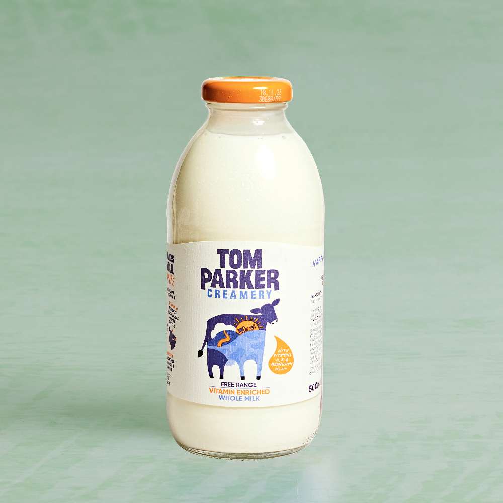 Tom Parker Vitamin Enriched Whole Milk in Glass, 500ml