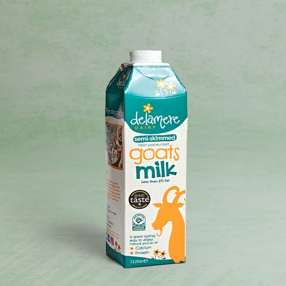 Delamere Fresh Goats Milk Semi Skimmed, 1Ltr