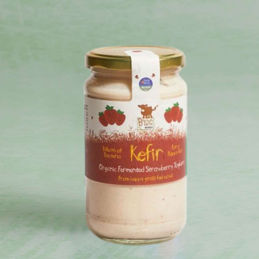 Brown Cow Organics Strawberry Kefir Fermented Yoghurt, 450g