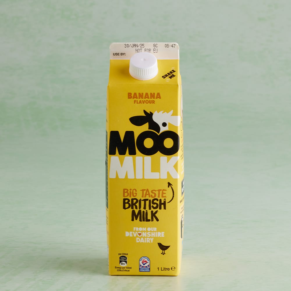 Moo Milk Banana Flavour British Milk, 1Ltr