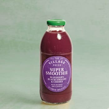 The Village Press Blueberry, Blackcurrant and Cherry Super Smoothie with Added Vitamins, 500ml