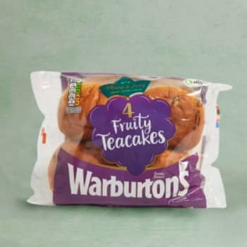 Warburtons Fruity Teacakes, 4 Pack