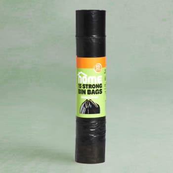 HOME Extra Thick 50L Drawstring Bin Bags, 15 Pack